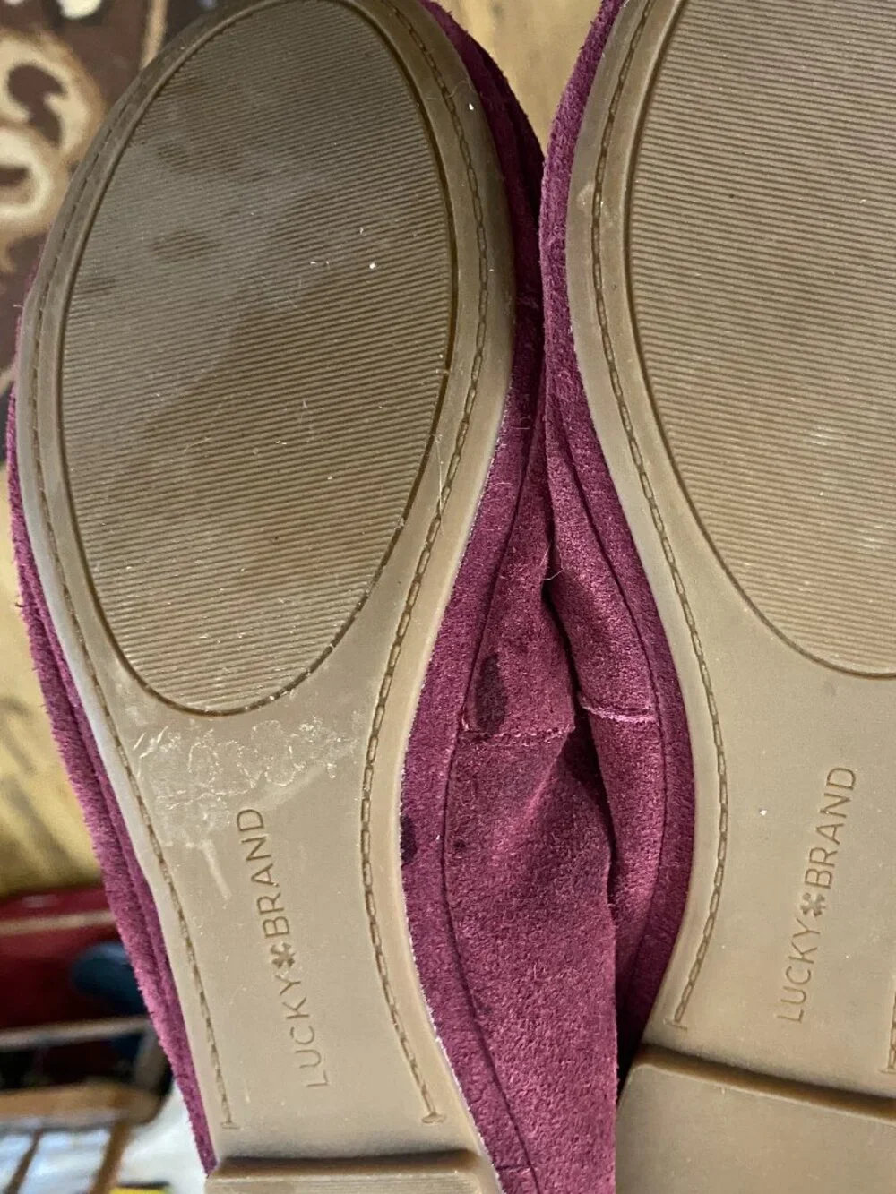Lk New Lucky Brand ERIN Ballet Flats -Burgundy Suede~9 1/2 - Picture 4 of 9